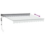 Auvent rétractable anthracite/blanc 3x2,5 m tissu et aluminium – Image 3