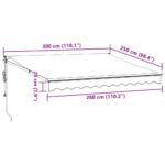 Auvent rétractable anthracite/blanc 3x2,5 m tissu et aluminium – Image 8