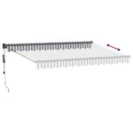 Auvent rétractable anthracite et blanc 3,5x2,5m tissu/aluminium – Image 3