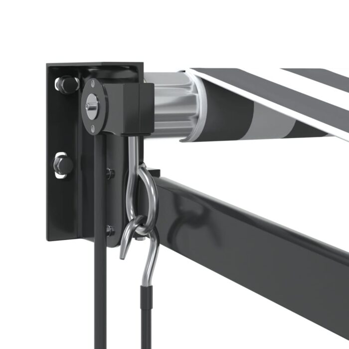 Auvent rétractable anthracite et blanc 3,5x2,5m tissu/aluminium – Image 4