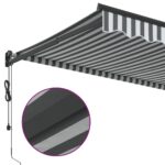 Auvent rétractable anthracite et blanc 3,5x2,5m tissu/aluminium – Image 6