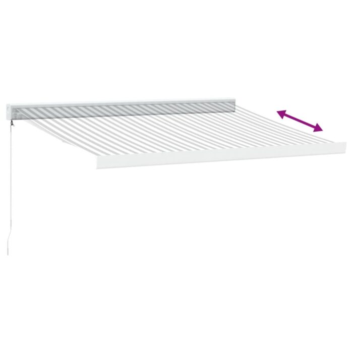 Auvent rétractable anthracite/blanc 3x2,5 m tissu et aluminium – Image 3
