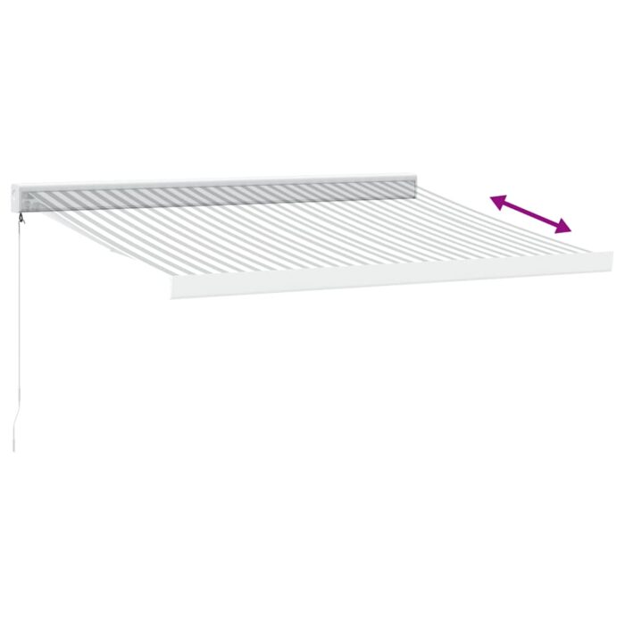 Auvent rétractable anthracite et blanc 3,5x2,5m tissu/aluminium – Image 3