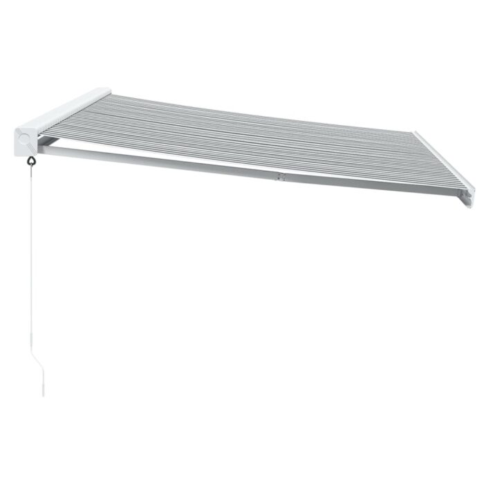 Auvent rétractable anthracite et blanc 4x3 m tissu et aluminium – Image 2