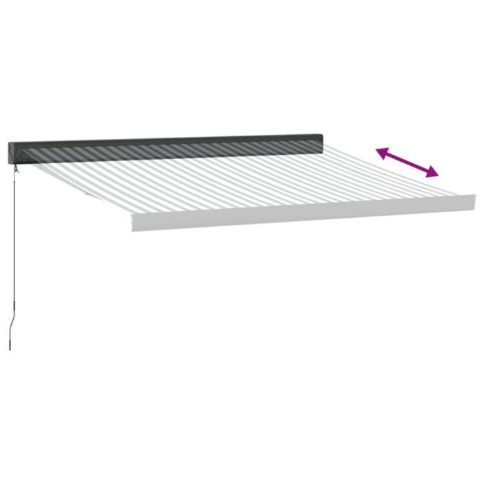 Auvent rétractable anthracite/blanc 3x2,5 m tissu et aluminium – Image 3