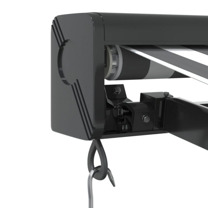Auvent rétractable anthracite/blanc 3x2,5 m tissu et aluminium – Image 4