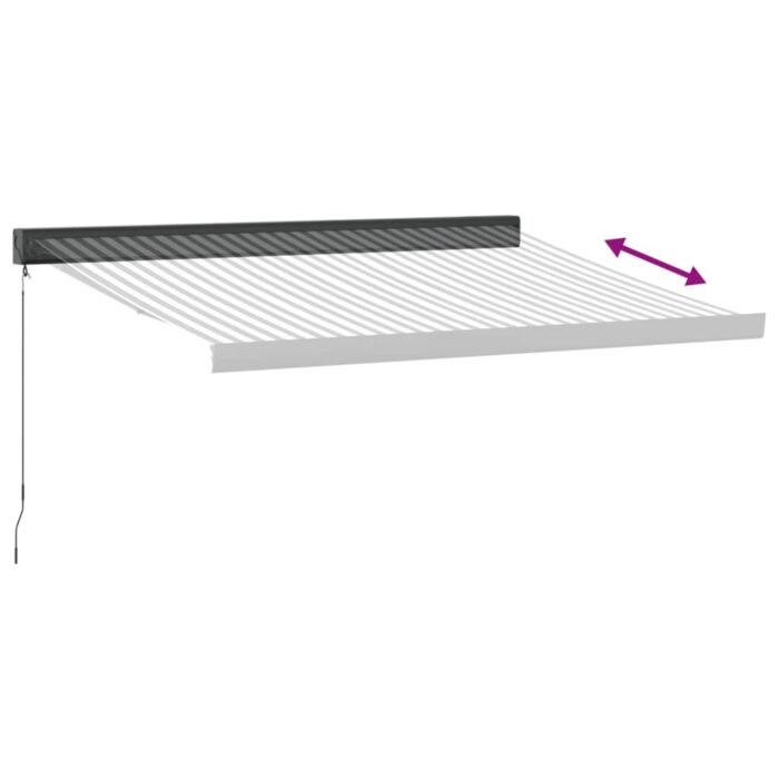 Auvent rétractable anthracite et blanc 3,5x2,5m tissu/aluminium – Image 3