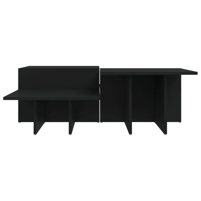 Tables basses 2 pcs Noir Bois d'ingénierie – Image 3