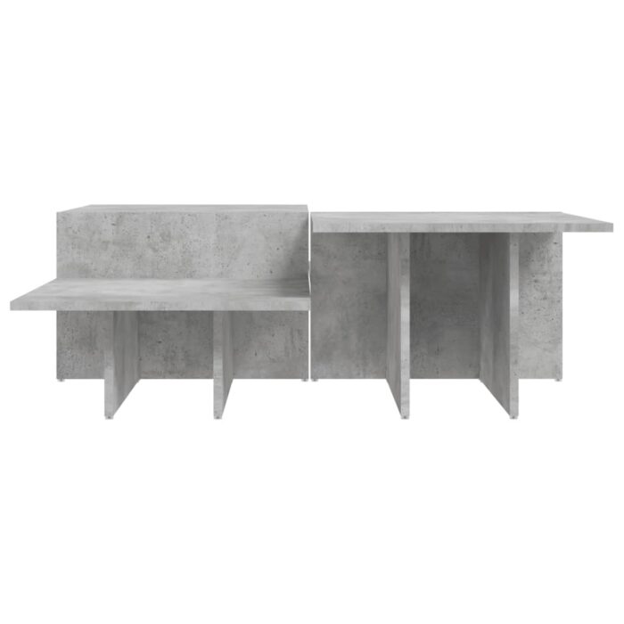 Tables basses 2 pcs gris béton bois d'ingénierie – Image 3