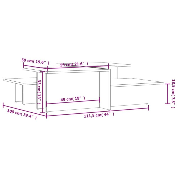 Tables basses 2 pcs gris béton bois d'ingénierie – Image 6