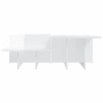 Tables basses 2 pcs blanc brillant bois d'ingénierie – Image 3