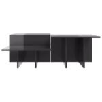Tables basses 2 pcs gris brillant bois d'ingénierie – Image 3
