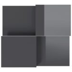 Tables basses 2 pcs gris brillant bois d'ingénierie – Image 4