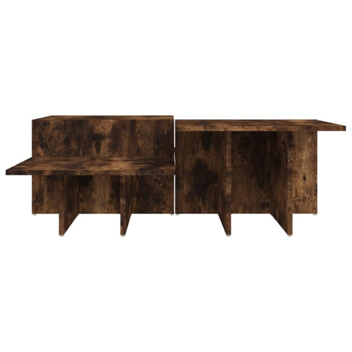 Tables basses 2 pcs Chêne fumé Bois d'ingénierie – Image 3