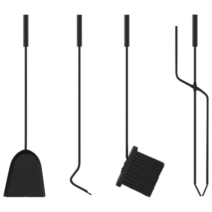 Set d’outils de cheminée 5 pcs 23x15x66 cm acier – Image 7