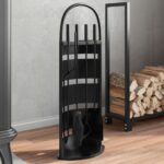Set d’outils de cheminée 5 pcs 23x15x66 cm acier