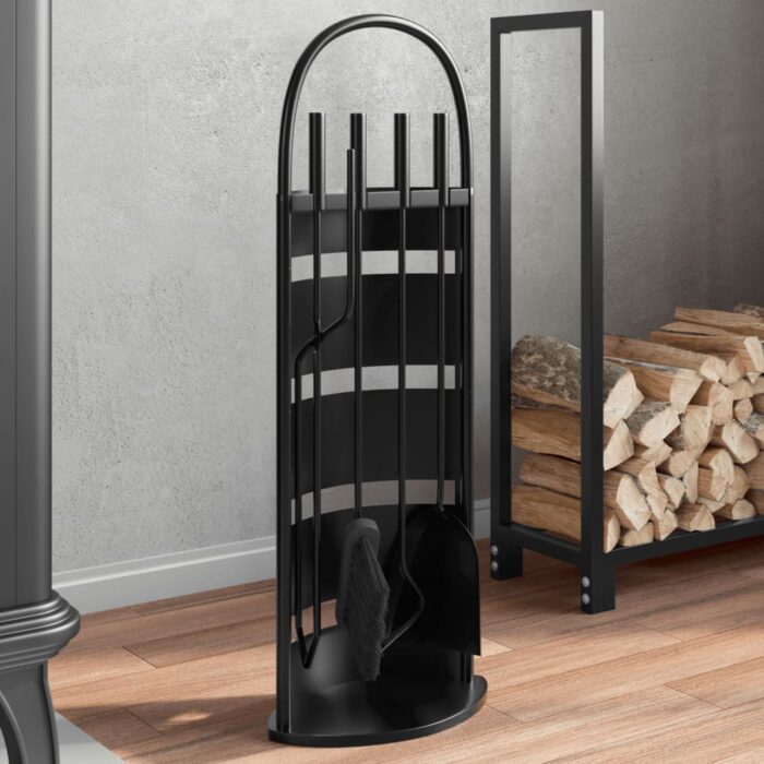 Set d’outils de cheminée 5 pcs 23x15x66 cm acier – Image 1