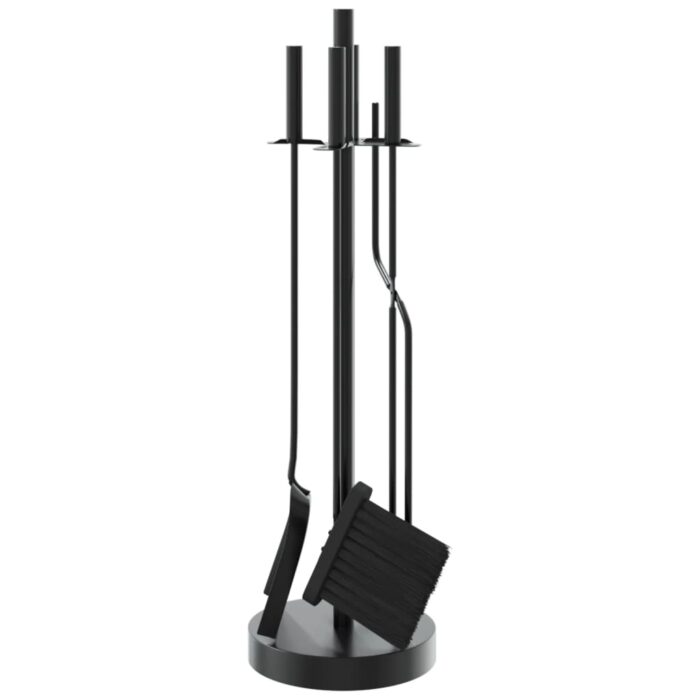 Set d’outils de cheminée 5 pcs 18x66 cm acier – Image 2