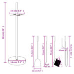 Set d’outils de cheminée 5 pcs 18x66 cm acier – Image 8