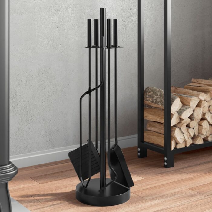 Set d’outils de cheminée 5 pcs 18x66 cm acier – Image 1