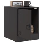 Table de chevet noir 34,5x39x44 cm acier – Image 3
