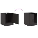 Table de chevet noir 34,5x39x44 cm acier – Image 8