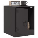 Tables de chevet 2 pcs noir 34,5x39x44 cm acier – Image 2