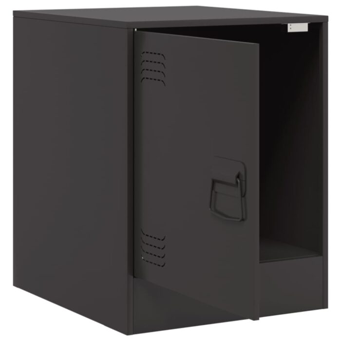Tables de chevet 2 pcs noir 34,5x39x44 cm acier – Image 4