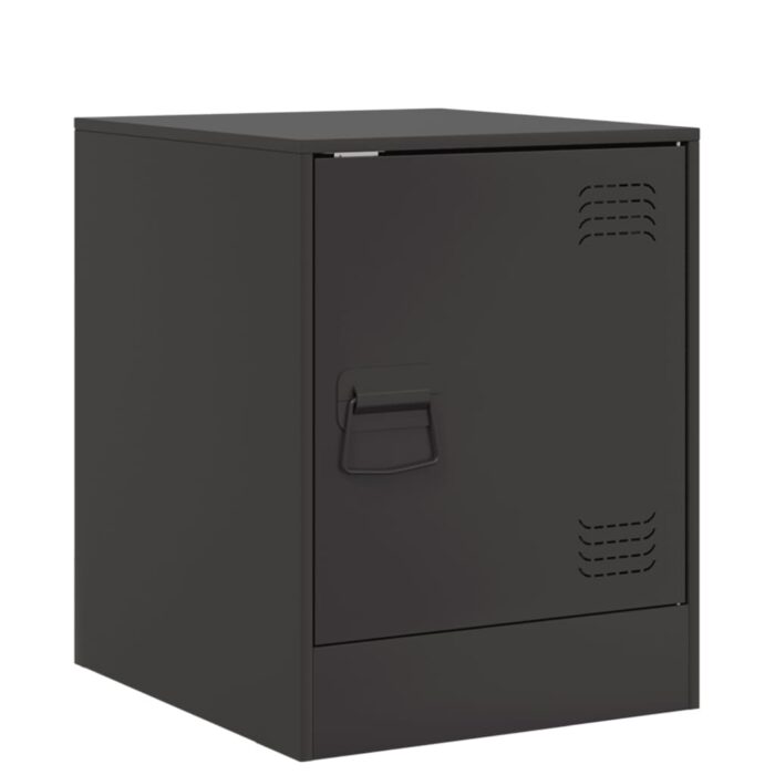 Tables de chevet 2 pcs noir 34,5x39x44 cm acier – Image 5