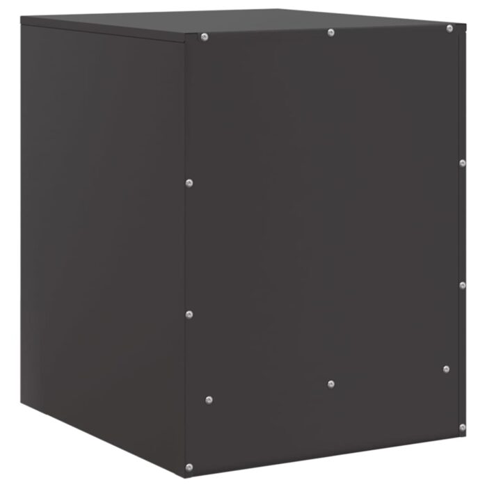 Tables de chevet 2 pcs noir 34,5x39x44 cm acier – Image 7