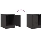 Tables de chevet 2 pcs noir 34,5x39x44 cm acier – Image 8