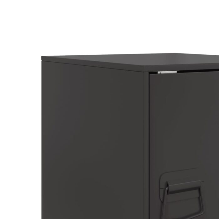 Tables de chevet 2 pcs noir 34,5x39x44 cm acier – Image 9