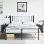 Tables de chevet 2 pcs noir 34,5x39x44 cm acier