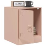 Table de chevet rose 34,5x39x44 cm acier – Image 3