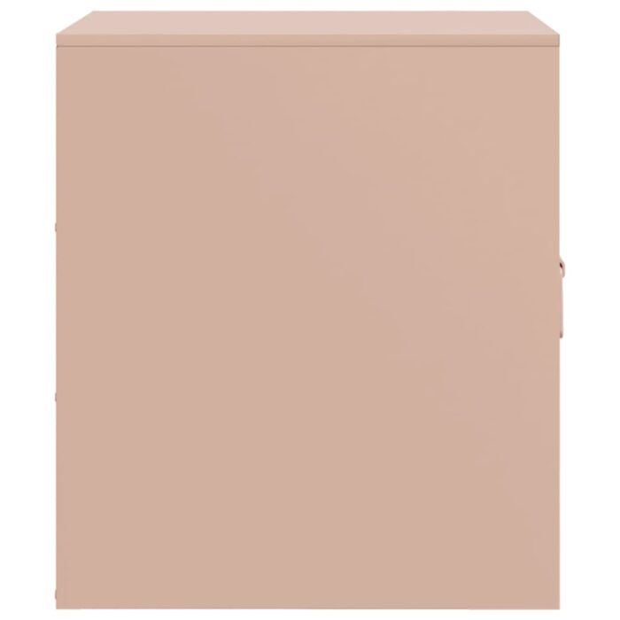 Table de chevet rose 34,5x39x44 cm acier – Image 6