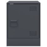 Table de chevet anthracite 34,5x39x44 cm acier – Image 4