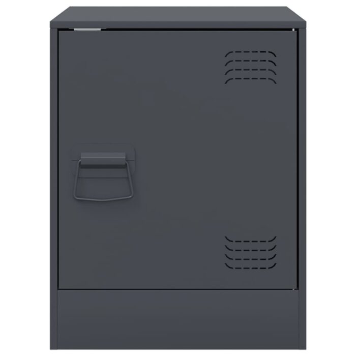 Table de chevet anthracite 34,5x39x44 cm acier – Image 4