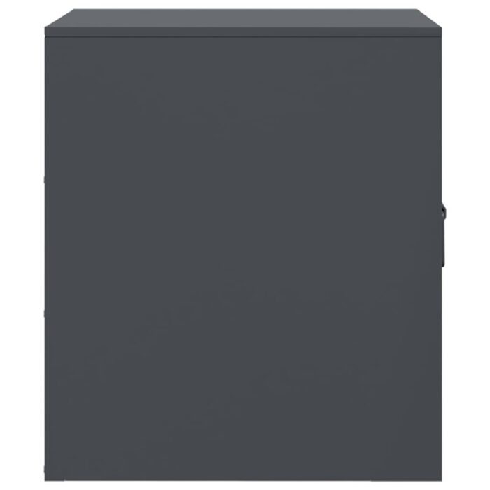 Table de chevet anthracite 34,5x39x44 cm acier – Image 6