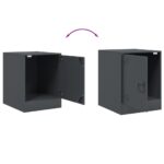 Table de chevet anthracite 34,5x39x44 cm acier – Image 8