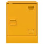 Tables de chevet 2 pcs jaune moutarde 34,5x39x44 cm acier – Image 3