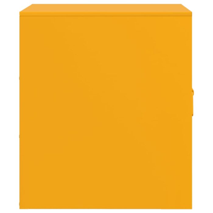Tables de chevet 2 pcs jaune moutarde 34,5x39x44 cm acier – Image 6