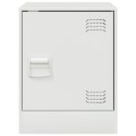 Table de chevet blanc 34,5x39x44 cm acier – Image 4