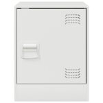 Tables de chevet 2 pcs blanc 34,5x39x44 cm acier – Image 3