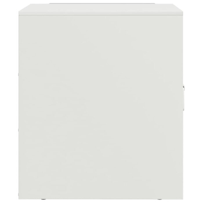Tables de chevet 2 pcs blanc 34,5x39x44 cm acier – Image 6