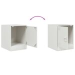 Tables de chevet 2 pcs blanc 34,5x39x44 cm acier – Image 8