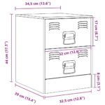 Table de chevet noir 34,5x39x44 cm acier – Image 12
