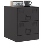 Table de chevet noir 34,5x39x44 cm acier – Image 2