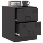 Table de chevet noir 34,5x39x44 cm acier – Image 3