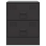 Table de chevet noir 34,5x39x44 cm acier – Image 4