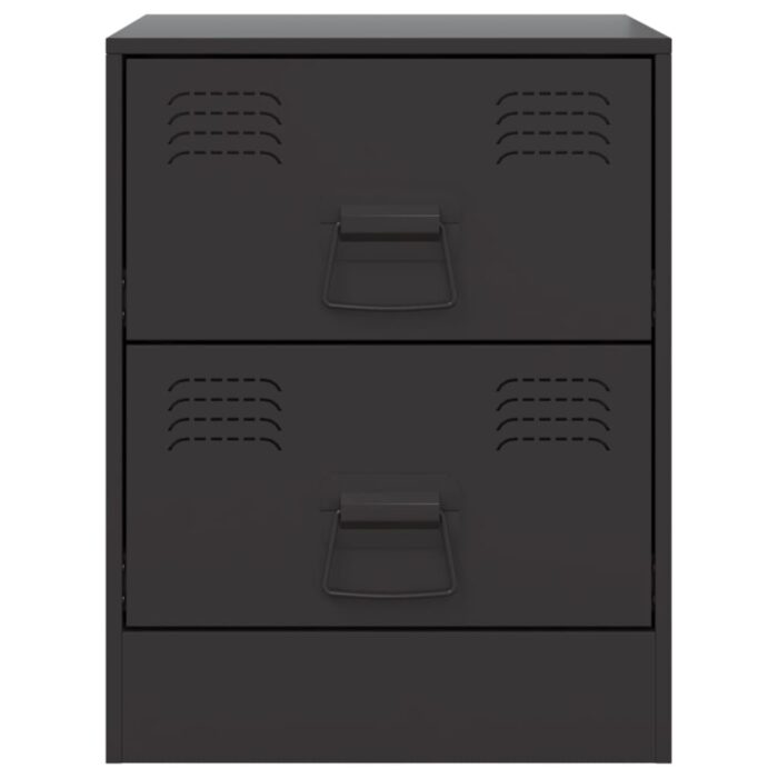 Table de chevet noir 34,5x39x44 cm acier – Image 4